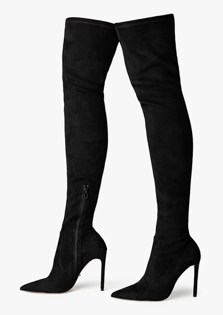 Avah Black Stretch Suede - Image 3