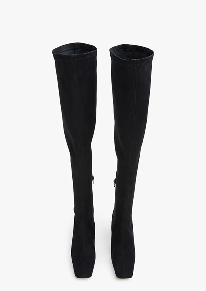 Fancy Black Stretch Suede - Image 3