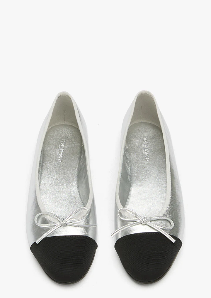 Robyn Silver Nappa/Black Grosgrain - Image 2