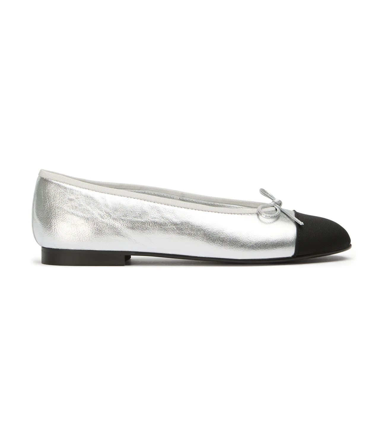 Robyn Silver Nappa/Black Grosgrain - Image 3